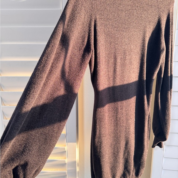 Exlura. Size L. Chic Black Turtleneck Mini Dress - Picture 7 of 13